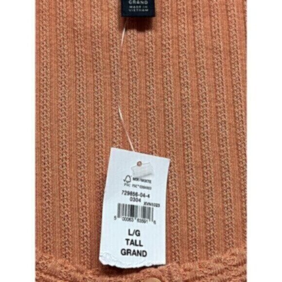 NEW GAP 90s Knit Button Up Scoop Neck Short Tee Burnt Orange Women's Large Tall - Picture 4 of 6